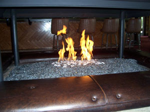 Propane fireplace with fireglass 6