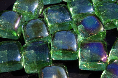 aqua green glass cubes 2
