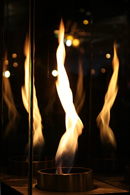 Vortexed55 soinning flame in a glass