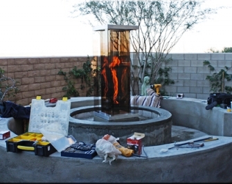 Outdoor Vortex Fire Installation in Palm Springs